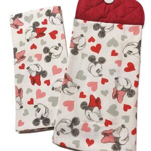 Valentine Mickey and Minni Hanging kitchen towel set of 2